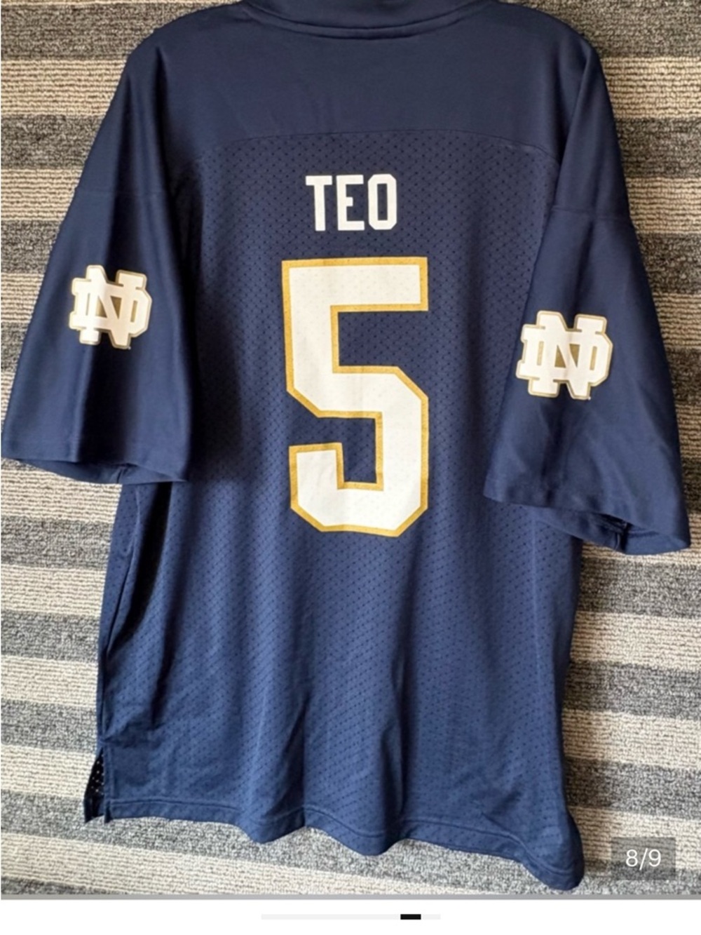Notre Dame Irish adidas Navy Football Jersey 'TEO' #5  great condition